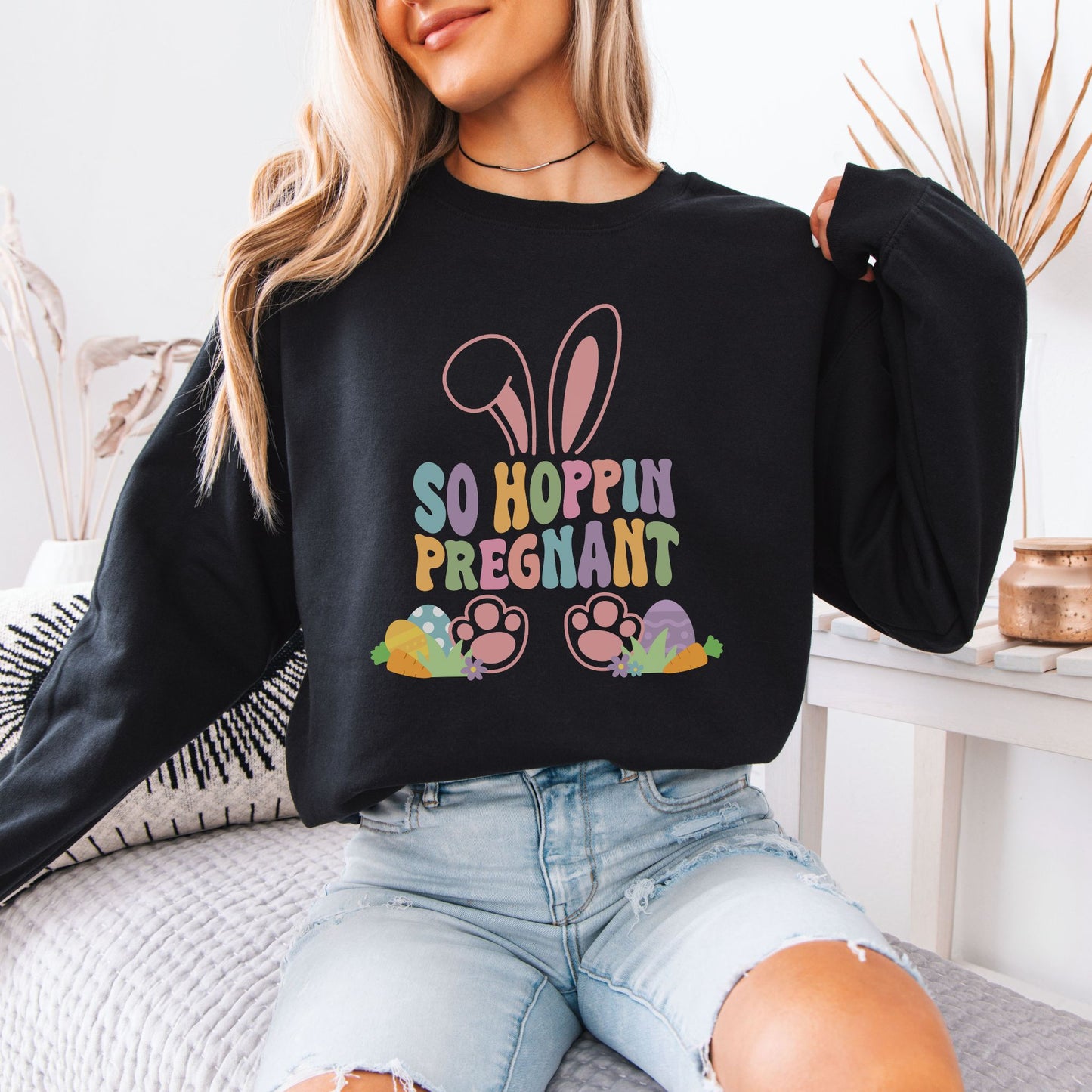 So Hoppin Pregnant Easter Pregnancy Sweatshirt