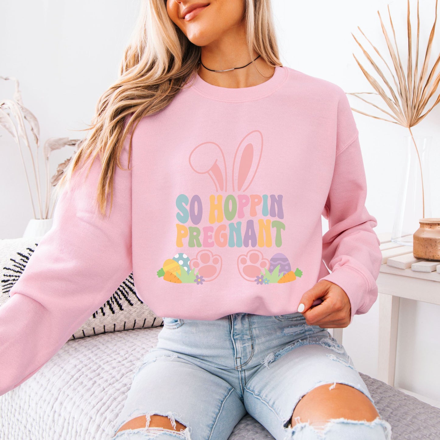 So Hoppin Pregnant Easter Pregnancy Sweatshirt
