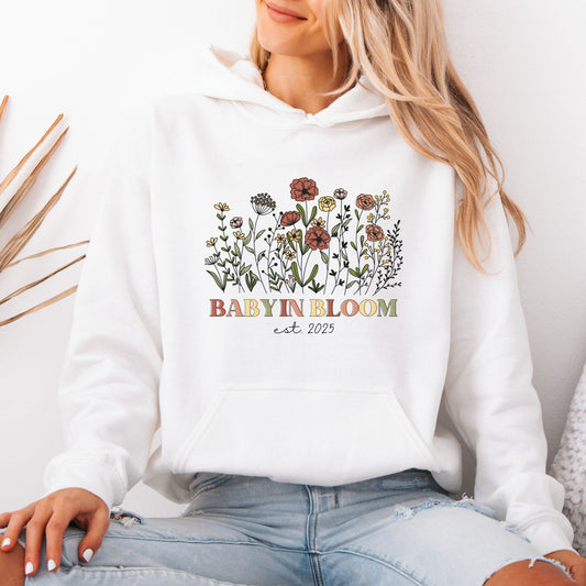 Personalized Baby in Bloom Pregnancy Hoodie