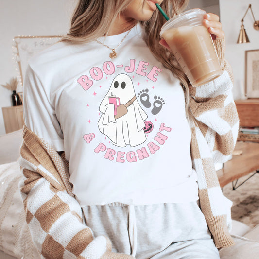 Boojee and Pregnant Halloween Pregnancy T-Shirt