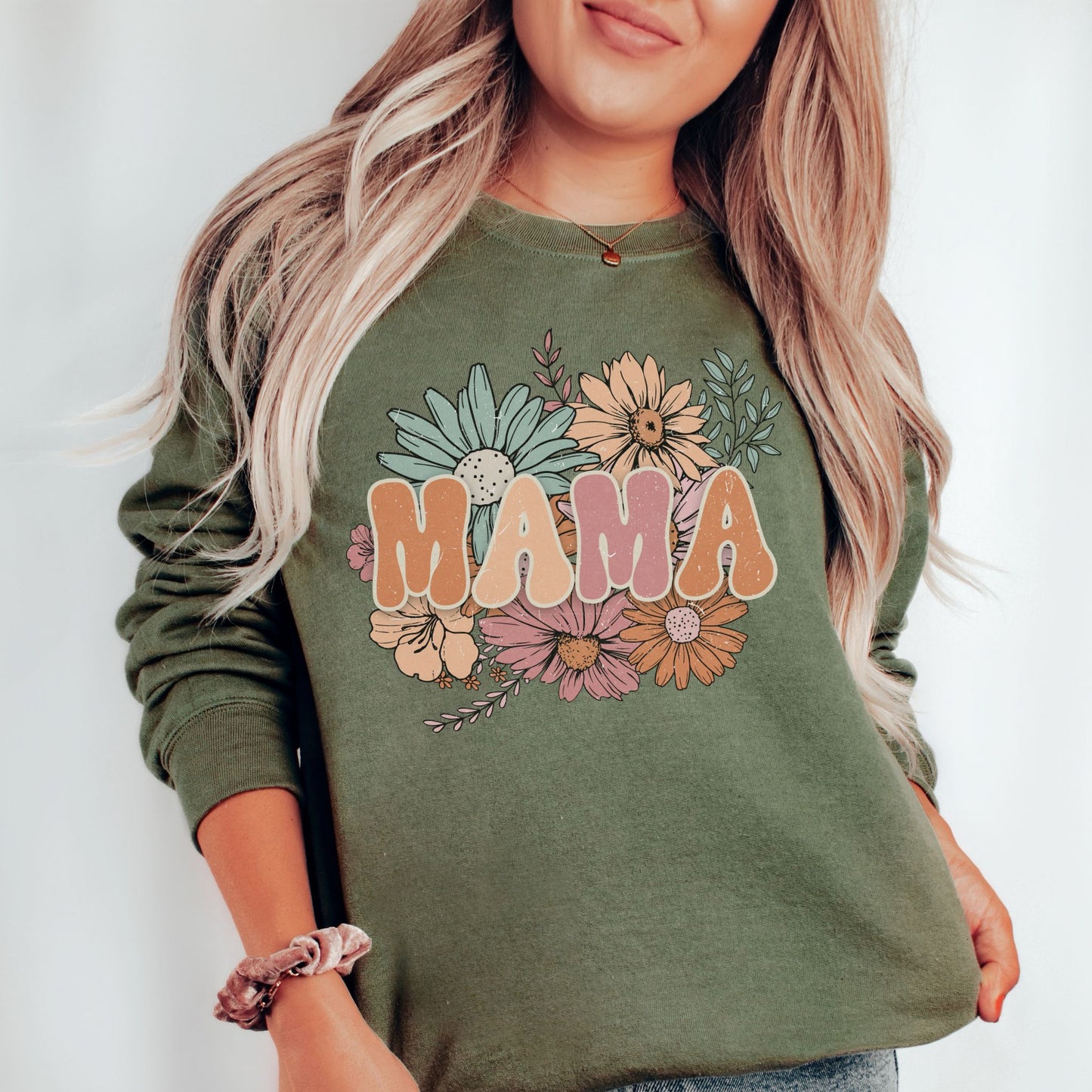 Retro Floral Mama Sweatshirt