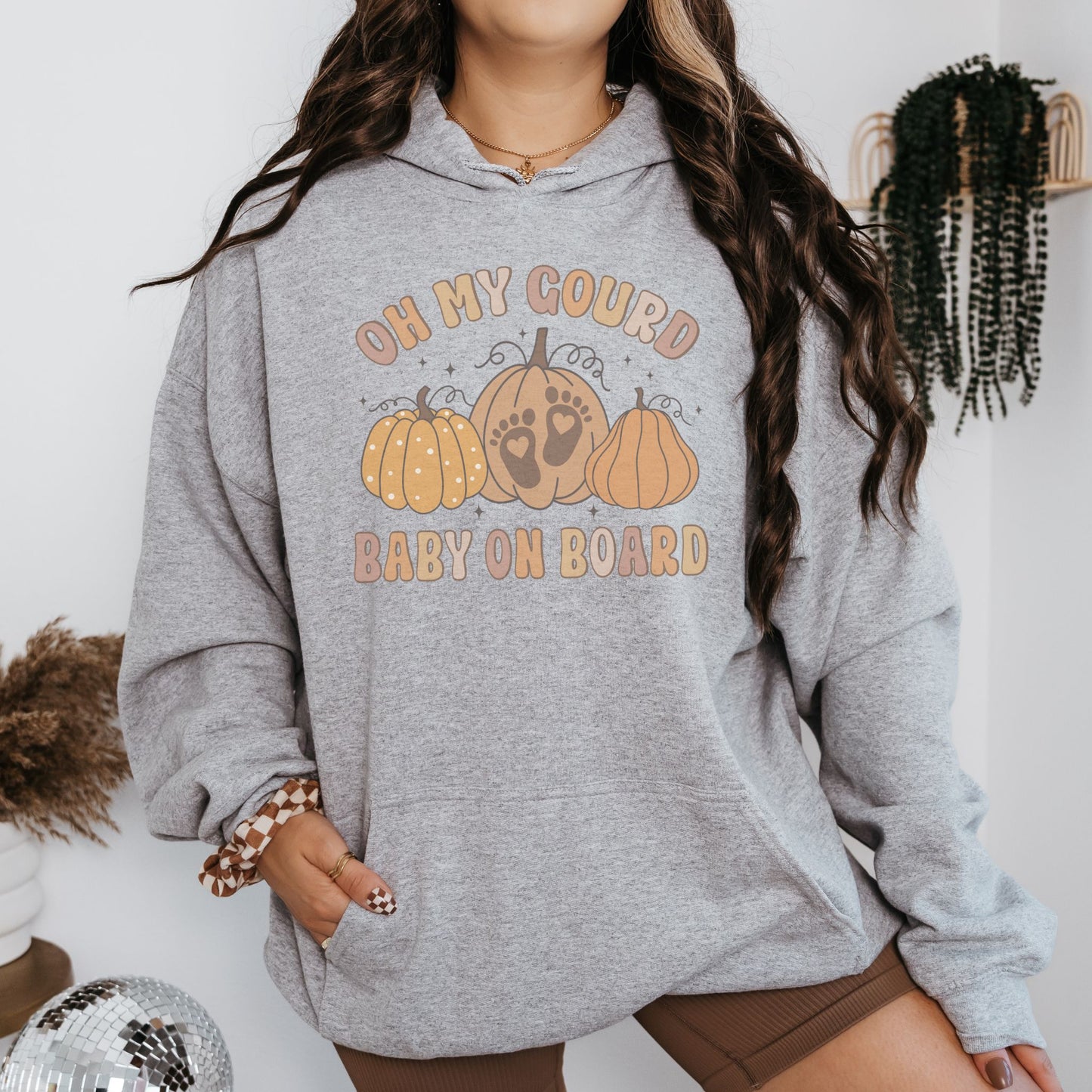 Oh My Gourd Baby On Board Pregnancy Hoodie