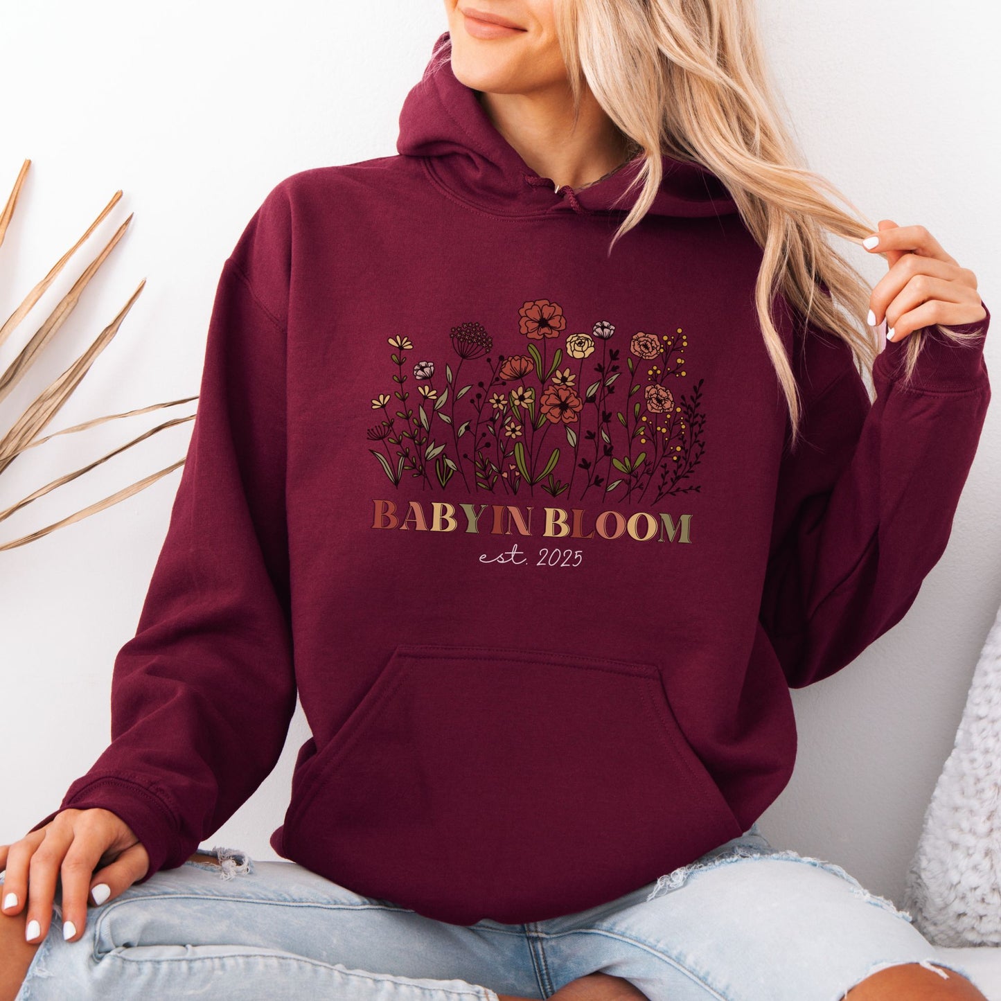 Personalized Baby in Bloom Pregnancy Hoodie
