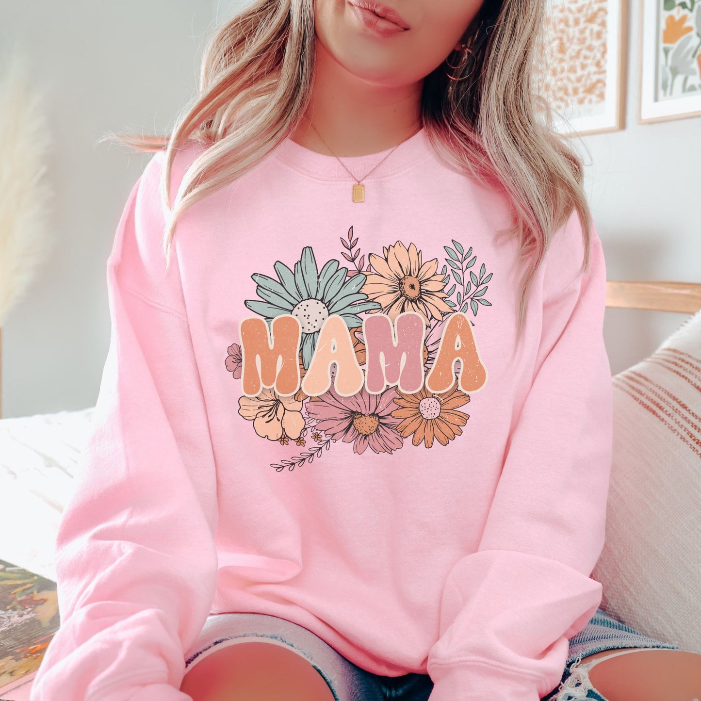 Retro Floral Mama Sweatshirt