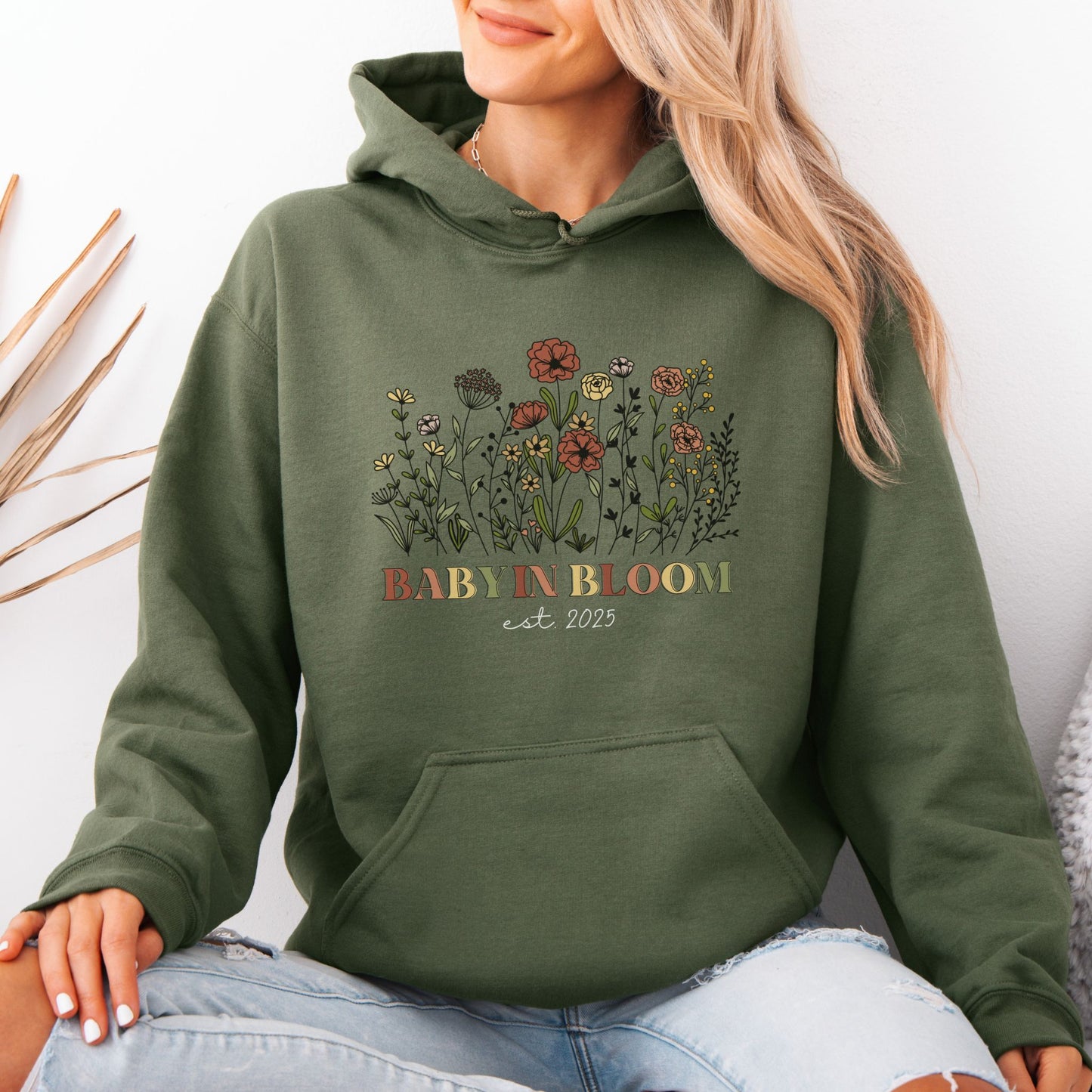 Personalized Baby in Bloom Pregnancy Hoodie