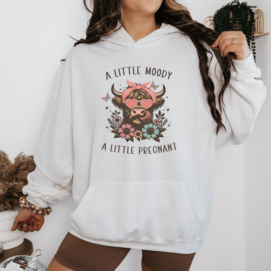 Moody and Pregnant Western Pregnancy Hoodie