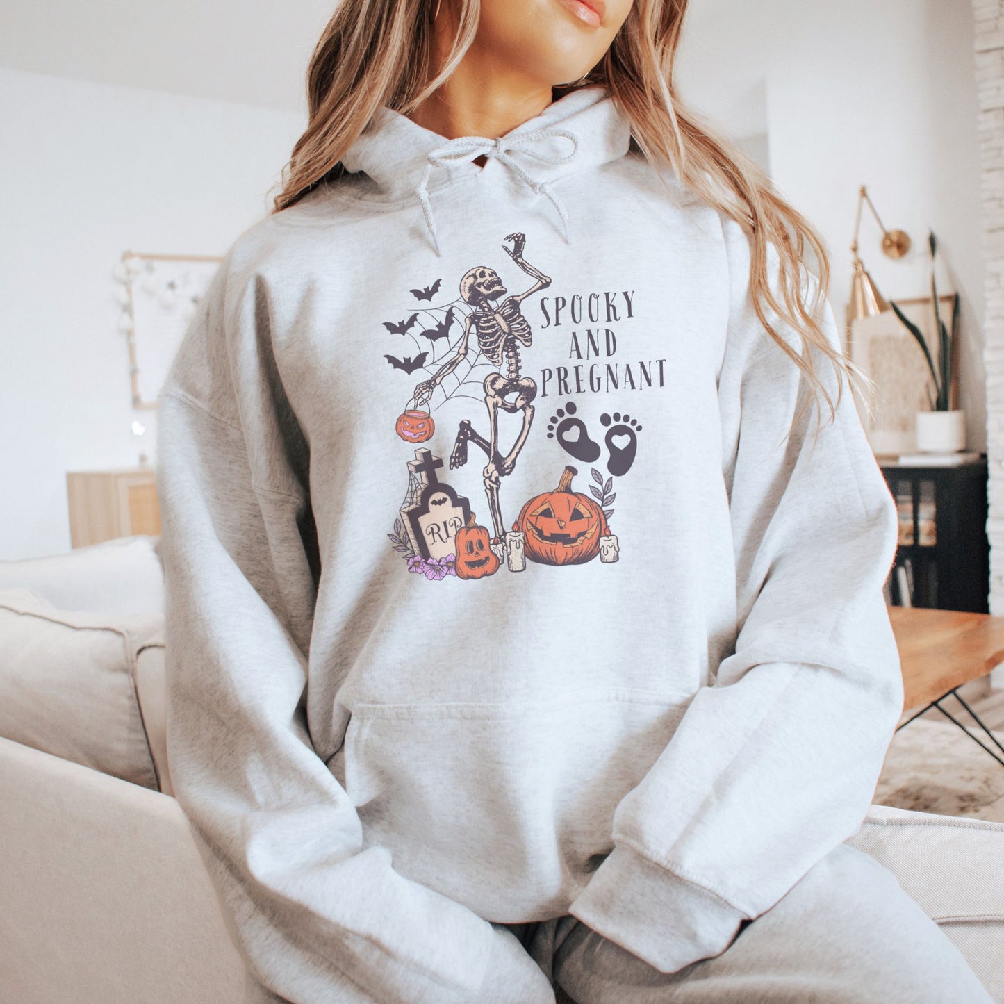Spooky and Pregnant Halloween Pregnancy Hoodie