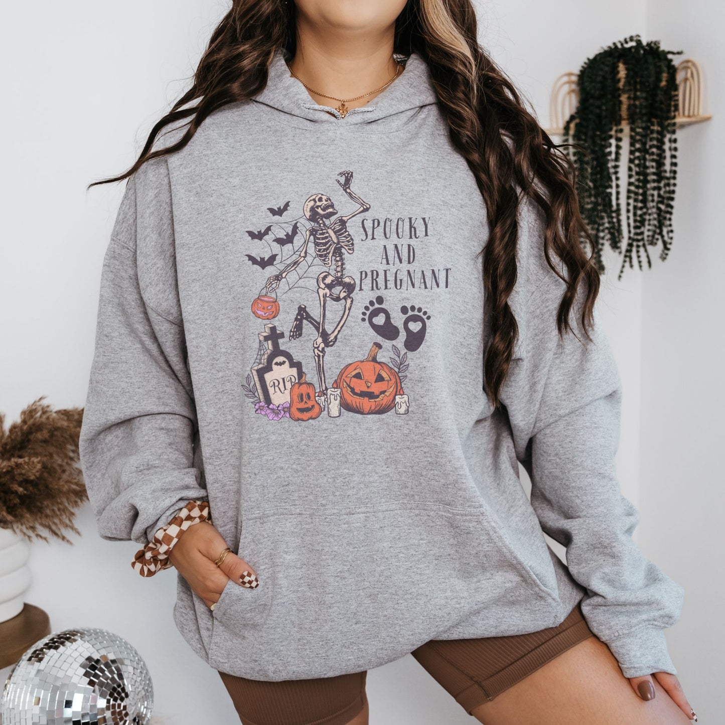 Spooky and Pregnant Halloween Pregnancy Hoodie