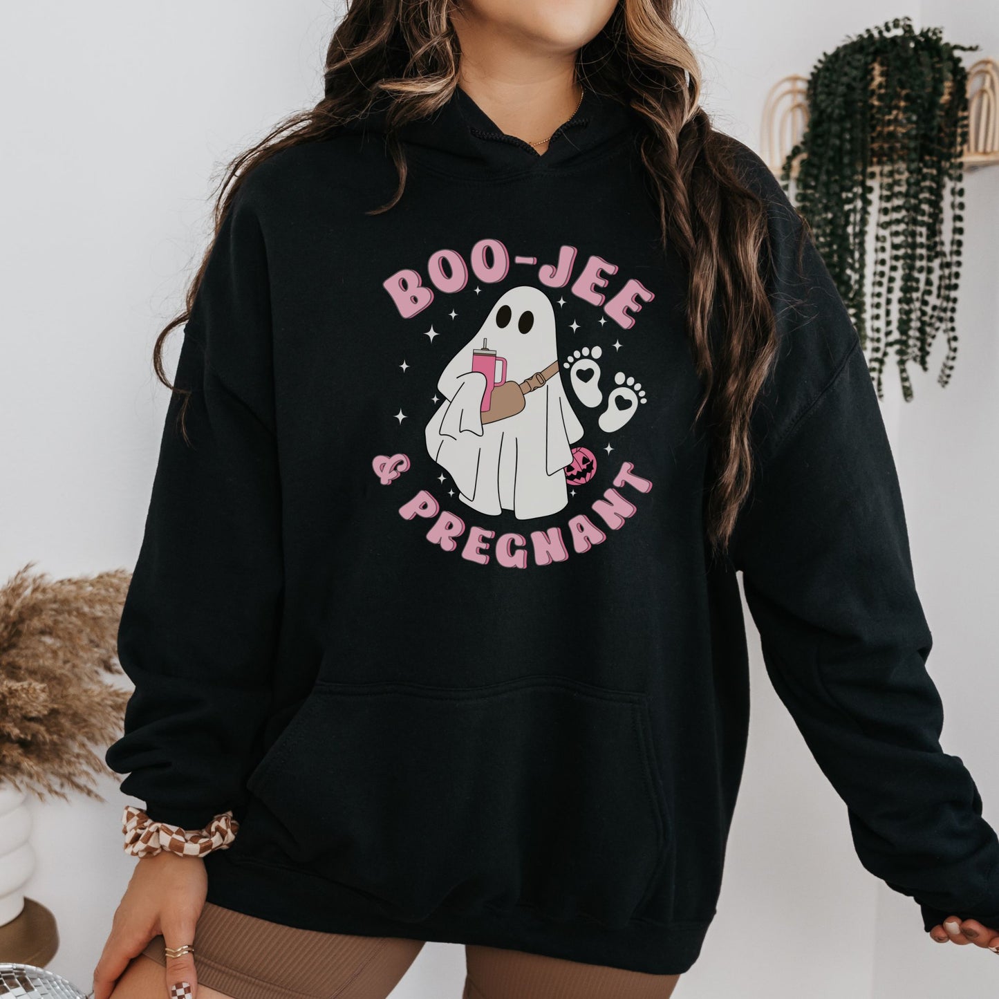 Boojee and Pregnant Halloween Pregnancy Hoodie