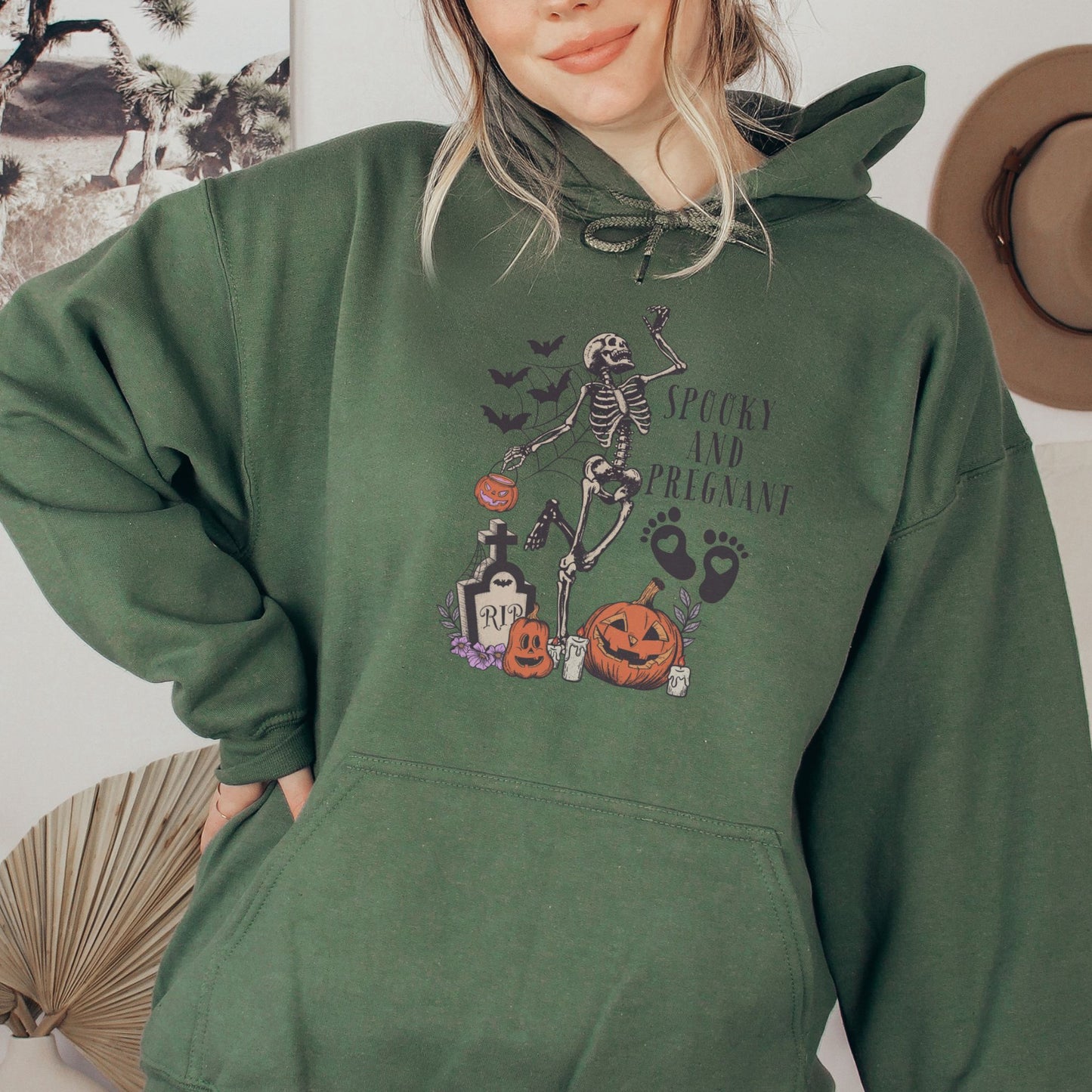 Spooky and Pregnant Halloween Pregnancy Hoodie
