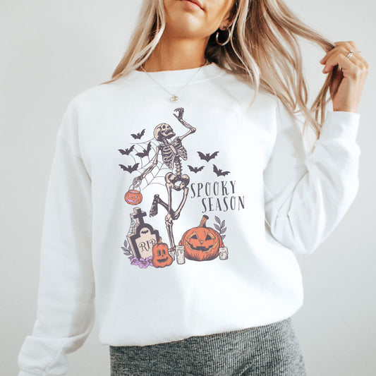 Skeleton Spooky Season Halloween Sweatshirt