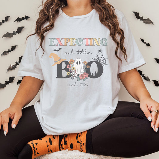 Expecting A Little Boo Halloween Pregnancy T-Shirt