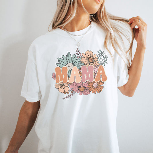 Retro Floral Mama T-Shirt