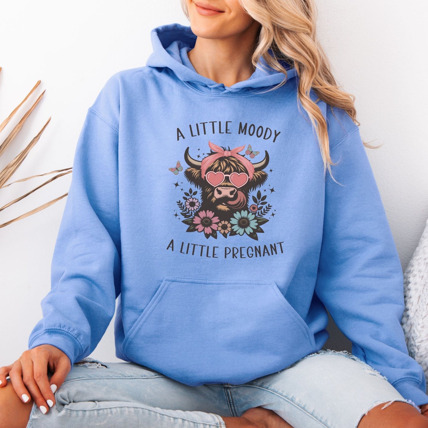Moody and Pregnant Western Pregnancy Hoodie