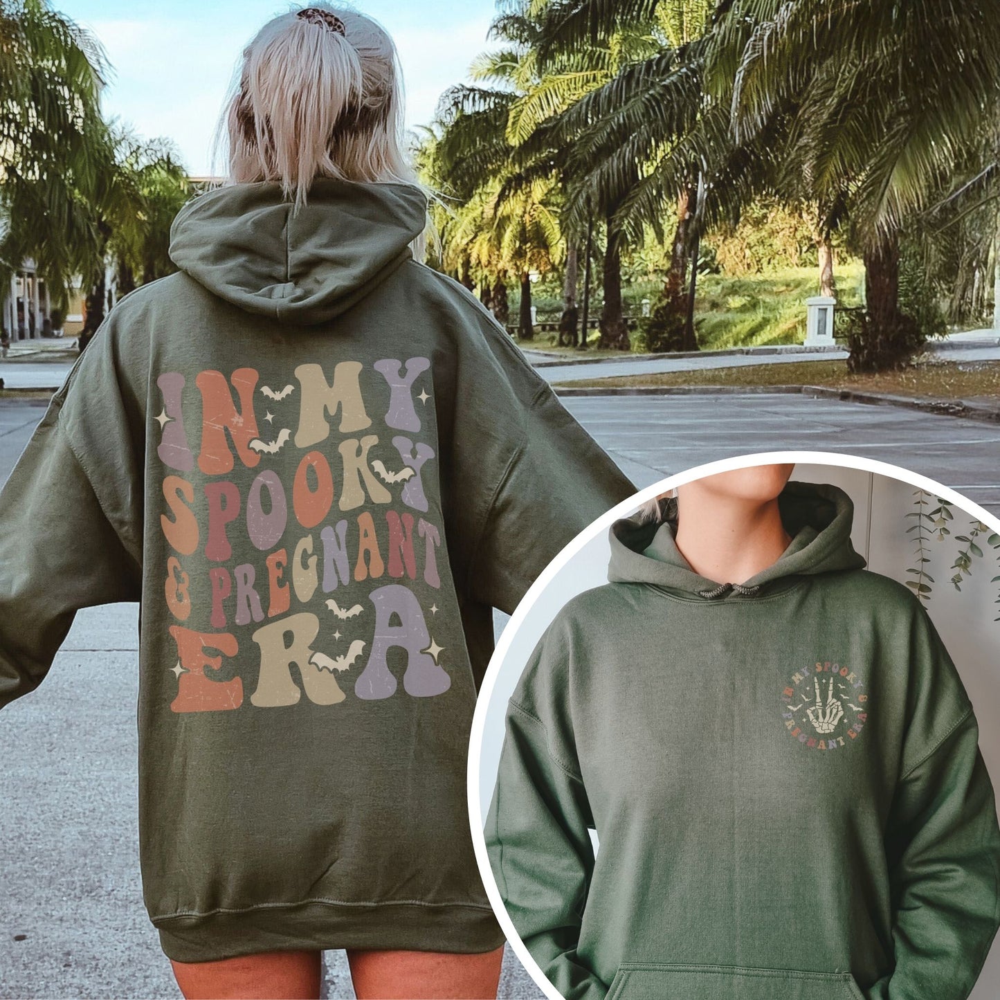 In My Spooky and Pregnant Era Halloween Pregnancy Hoodie