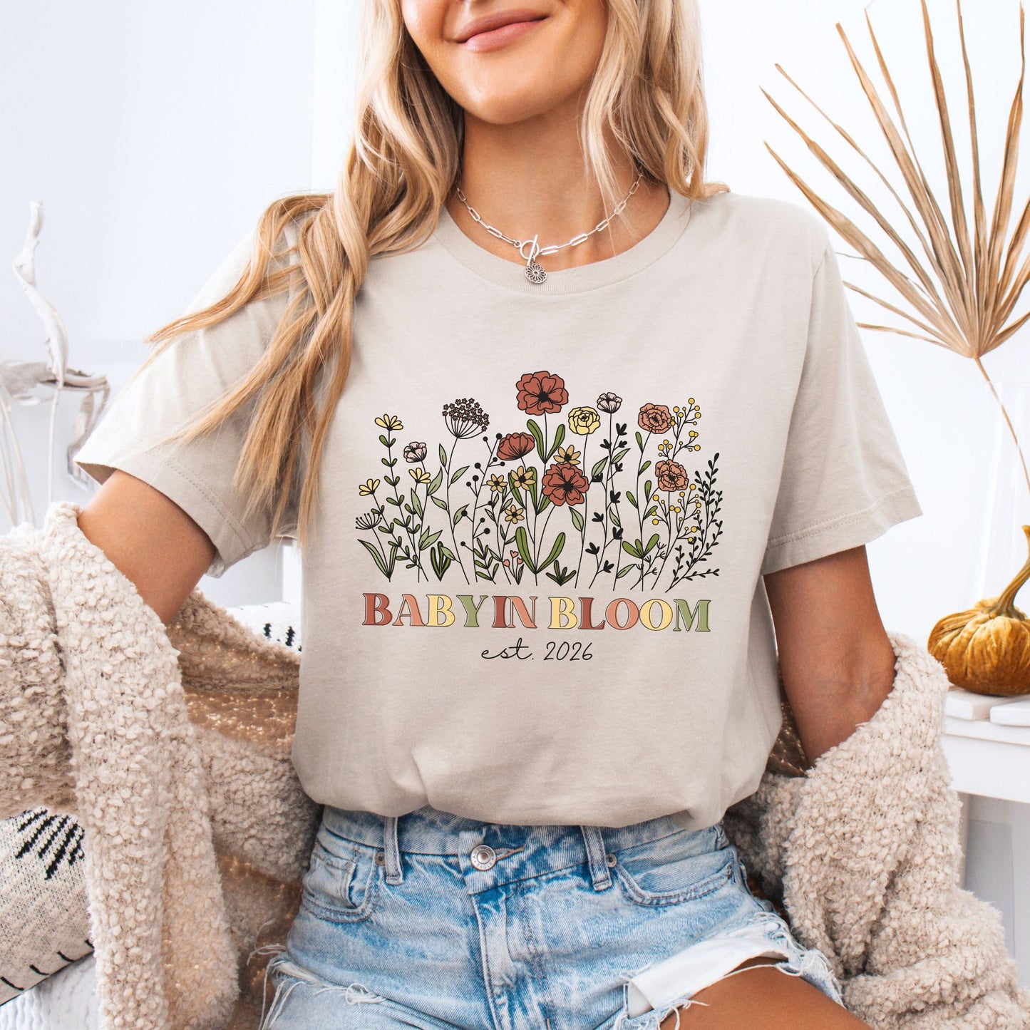 Personalized Baby in Bloom Pregnancy T-Shirt