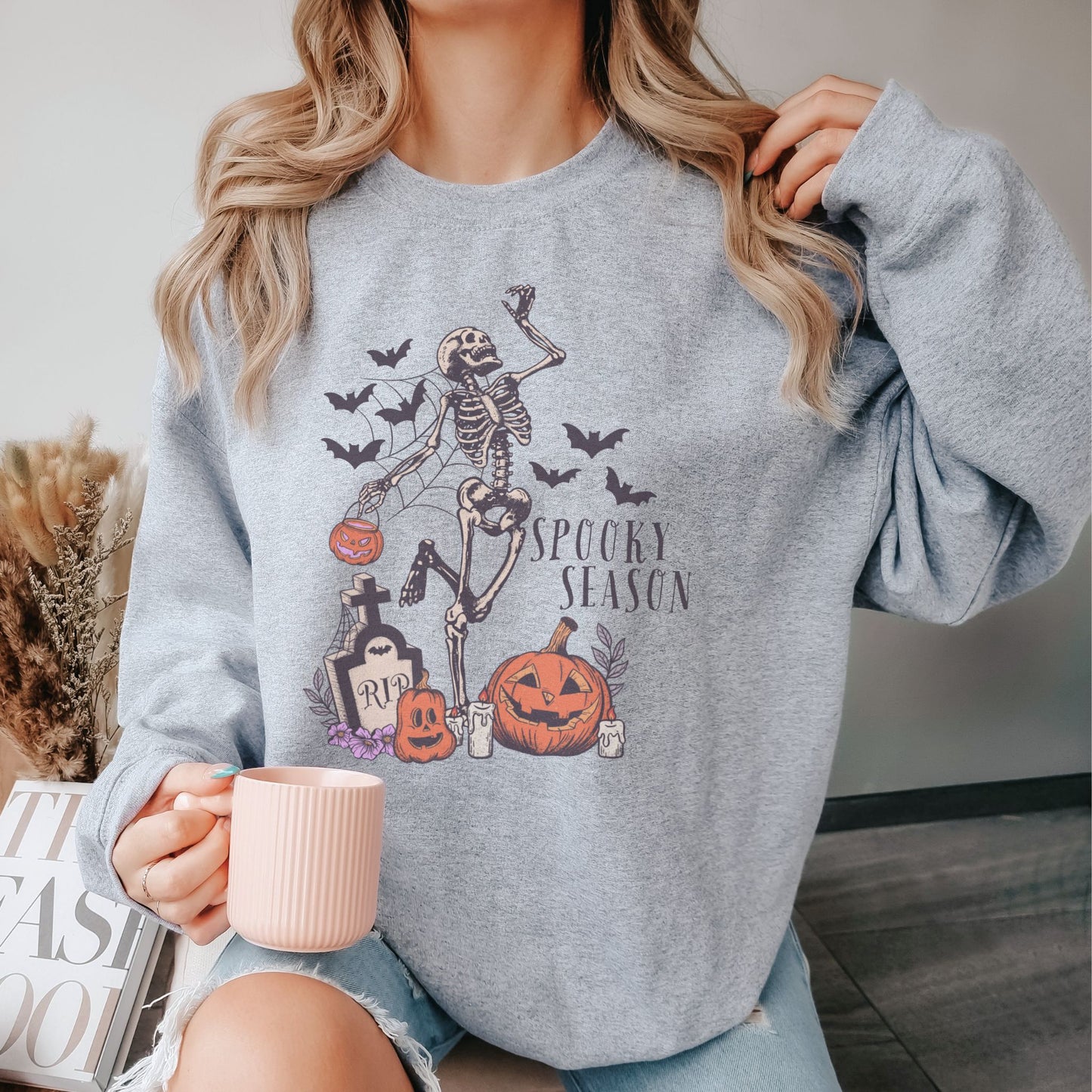 Skeleton Spooky Season Halloween Sweatshirt