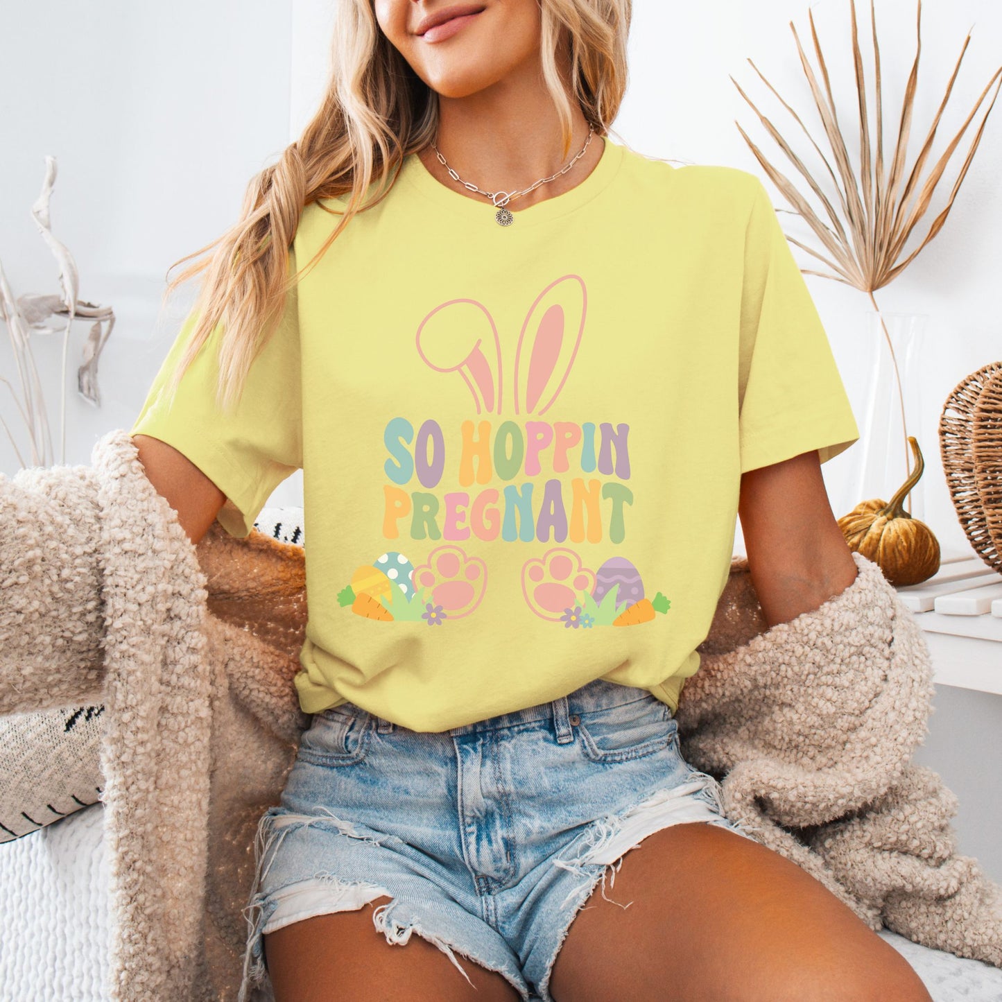So Hoppin Pregnant Easter Pregnancy T-Shirt
