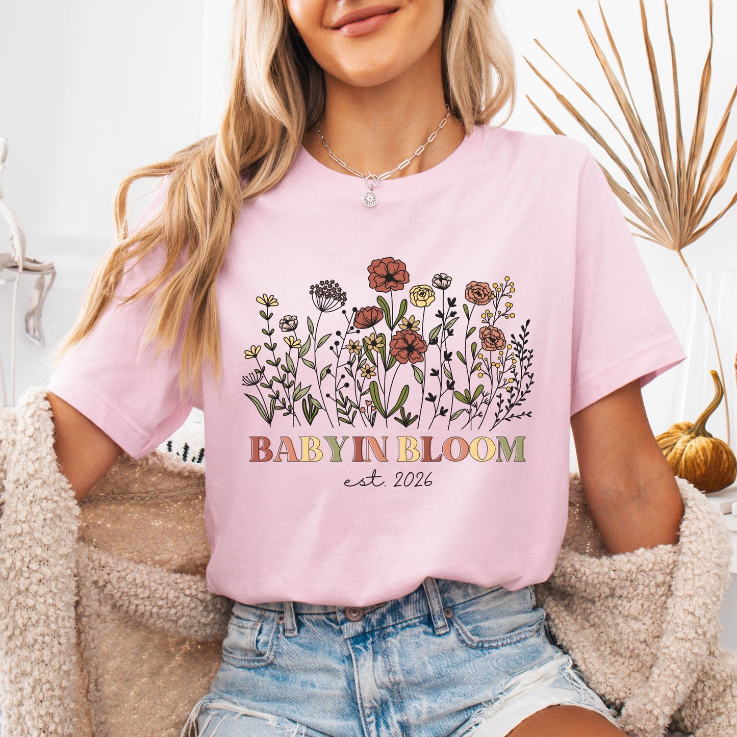Personalized Baby in Bloom Pregnancy T-Shirt