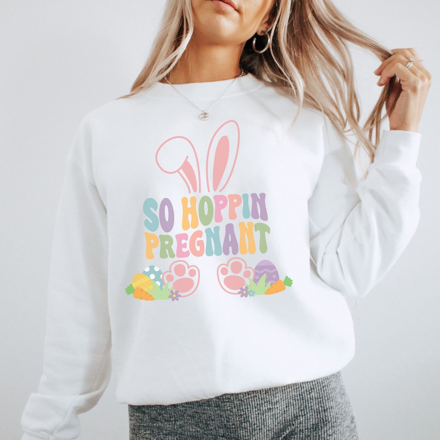 So Hoppin Pregnant Easter Pregnancy Sweatshirt