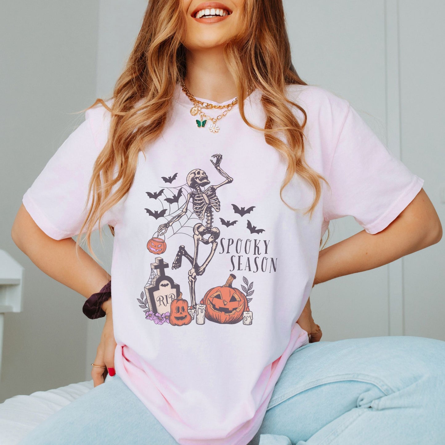 Skeleton Spooky Season Halloween T-Shirt