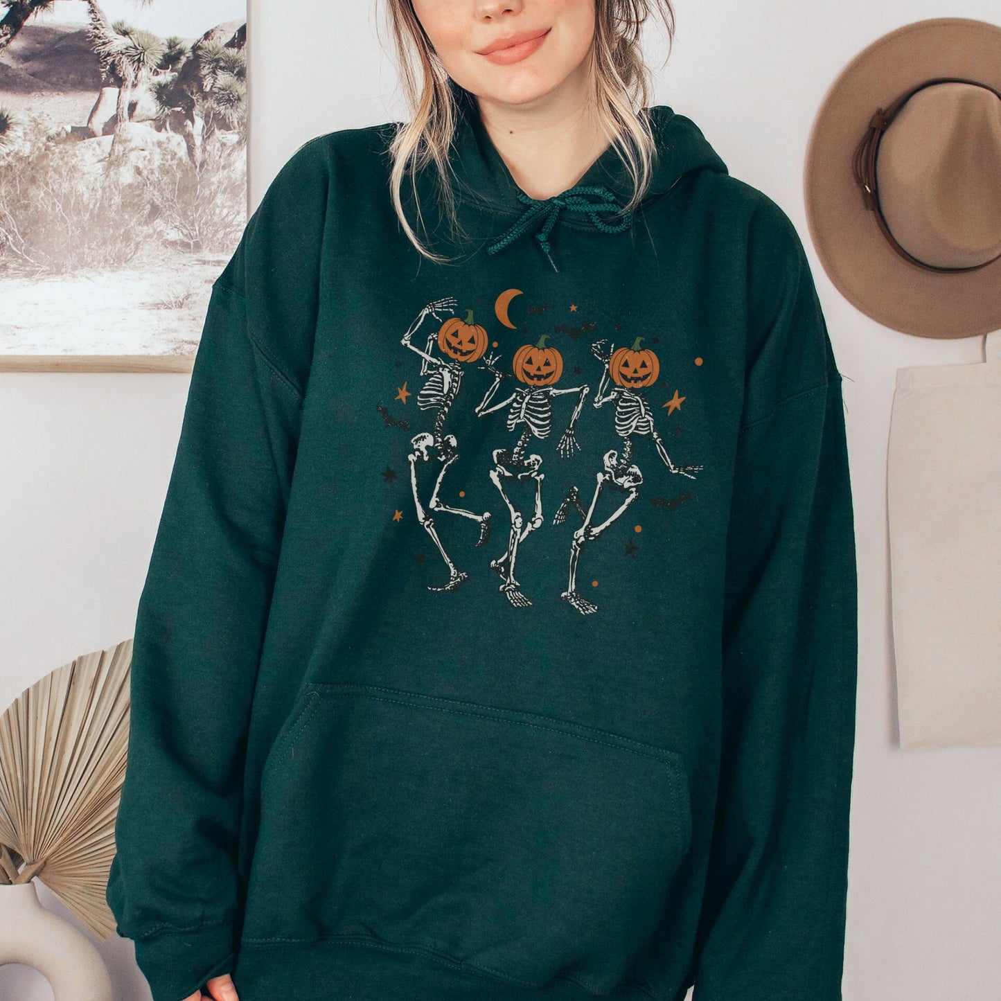 Dancing Pumpkin Head Skeleton Hoodie