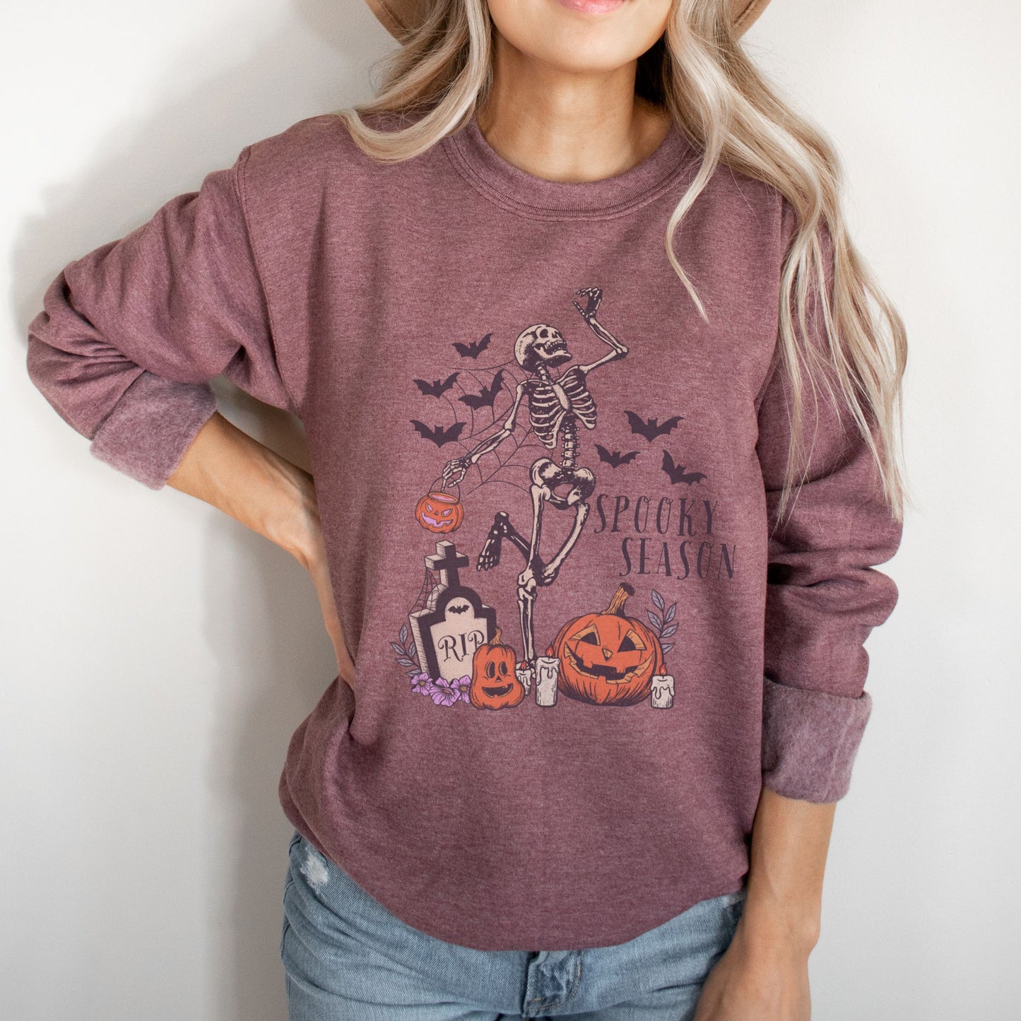 Skeleton Spooky Season Halloween Sweatshirt