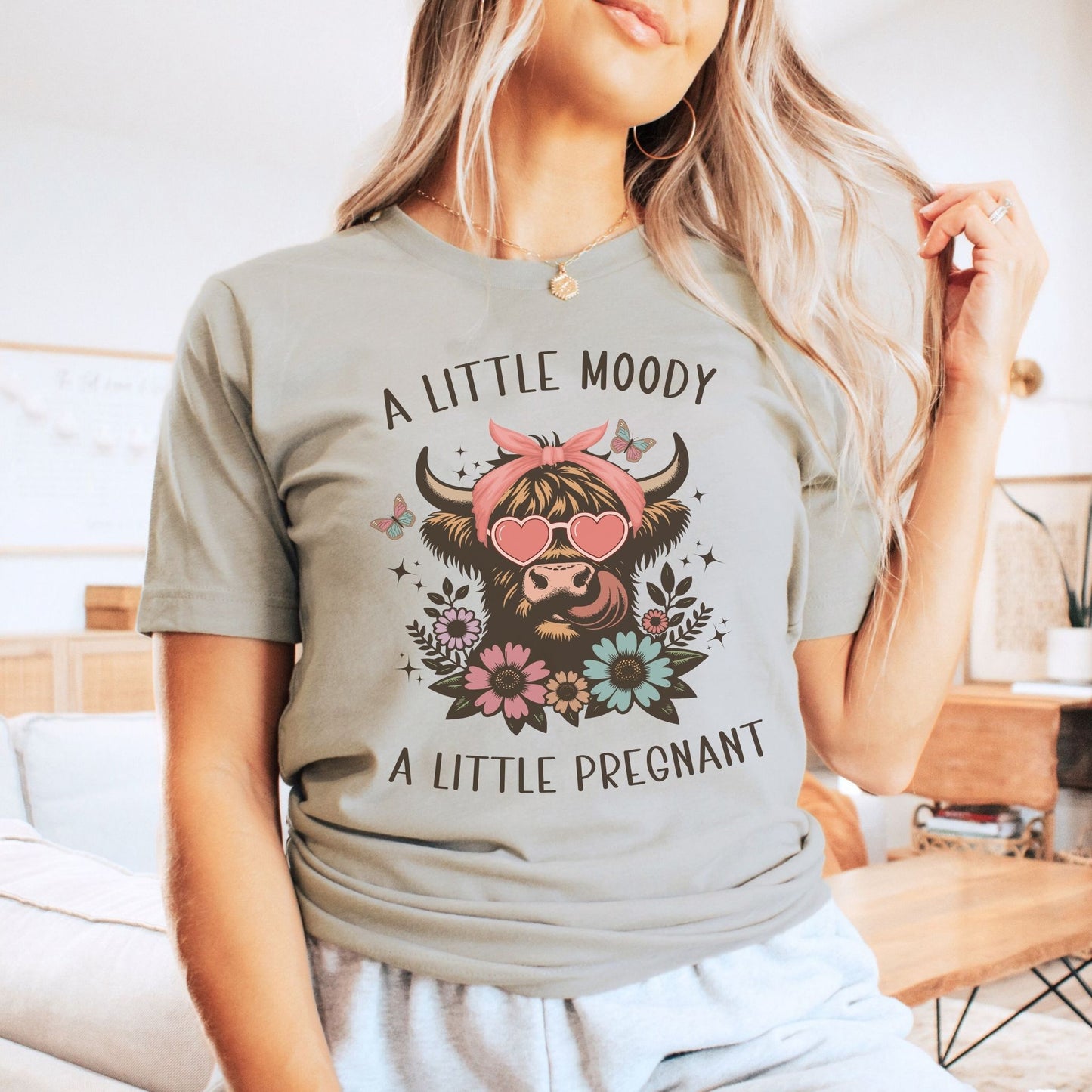 Moody and Pregnant Western Pregnancy T-Shirt