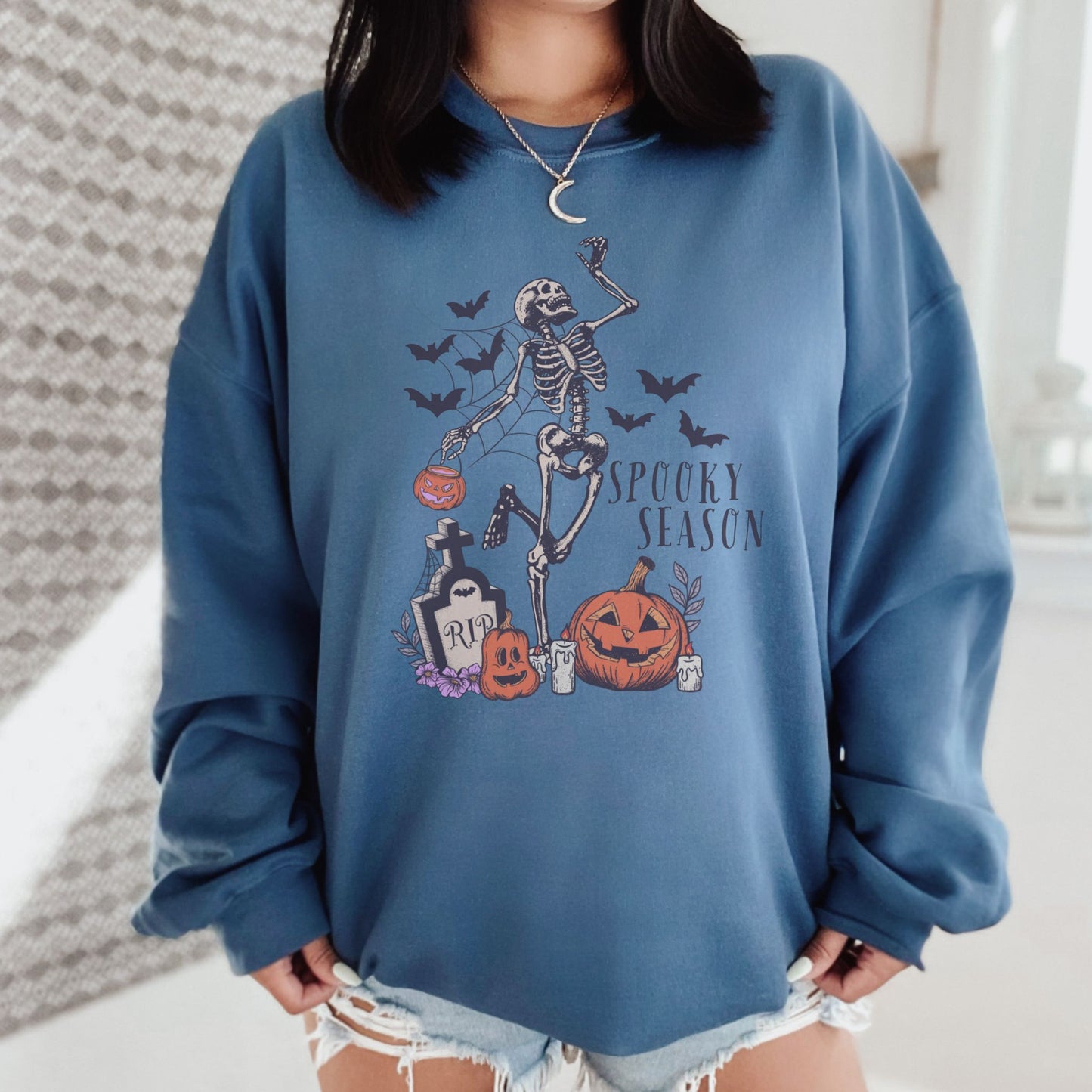 Skeleton Spooky Season Halloween Sweatshirt