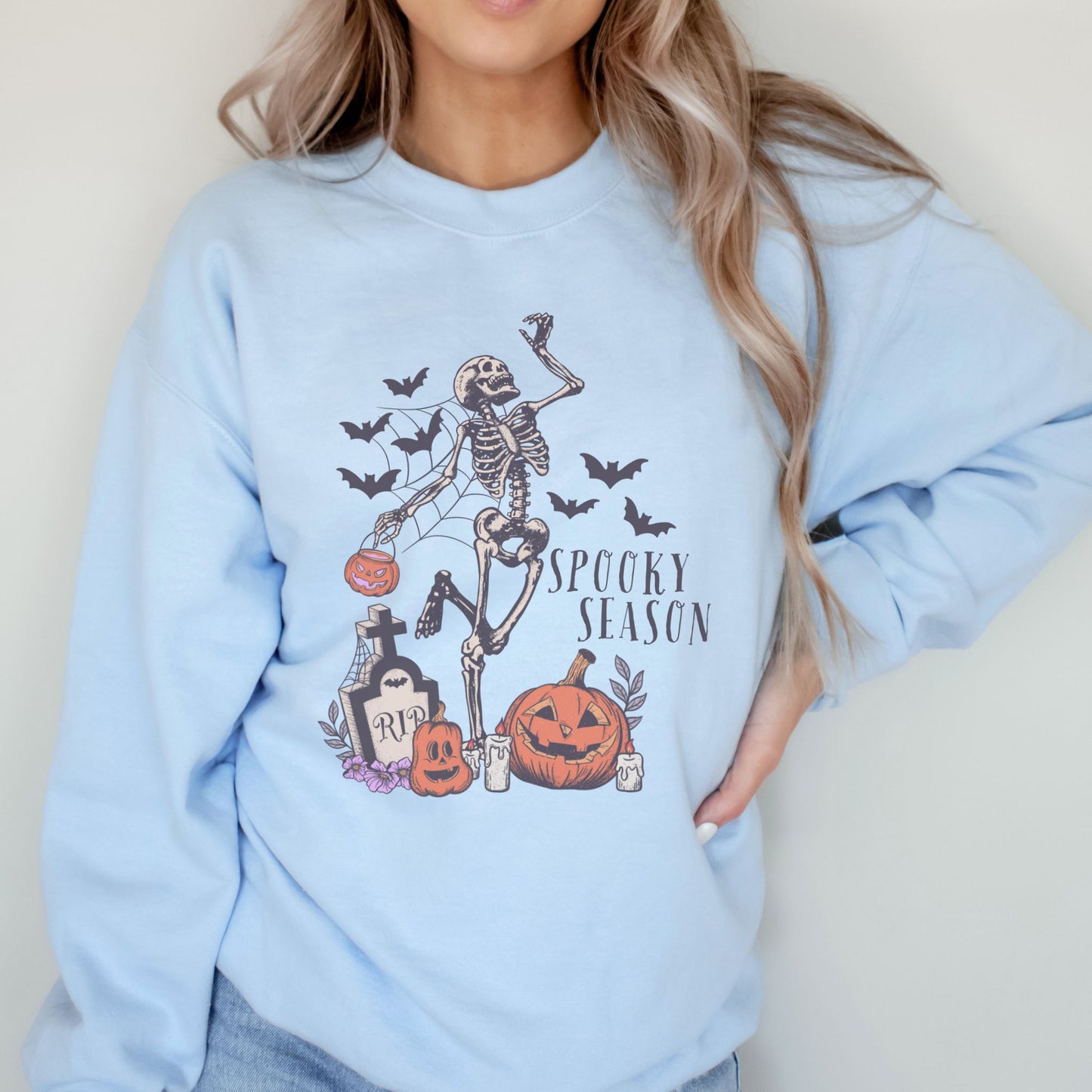 Skeleton Spooky Season Halloween Sweatshirt