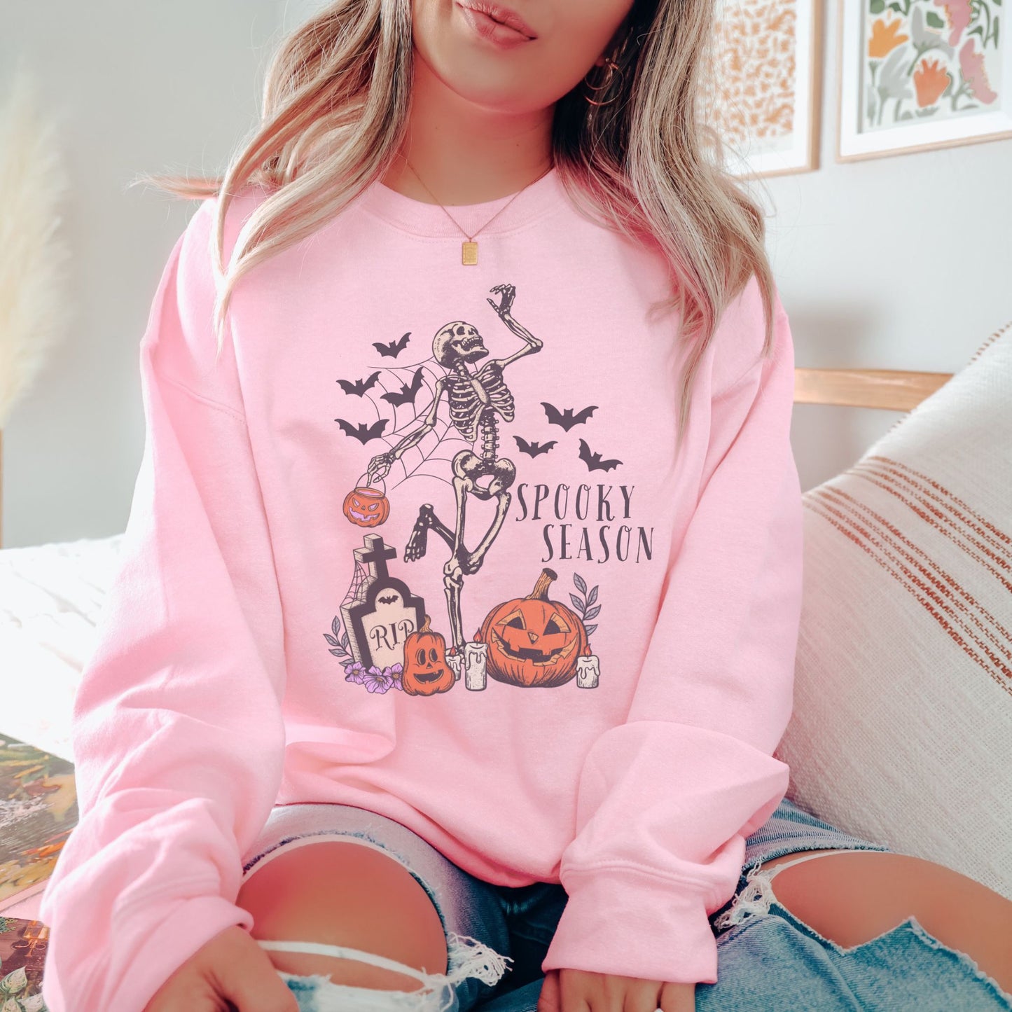Skeleton Spooky Season Halloween Sweatshirt