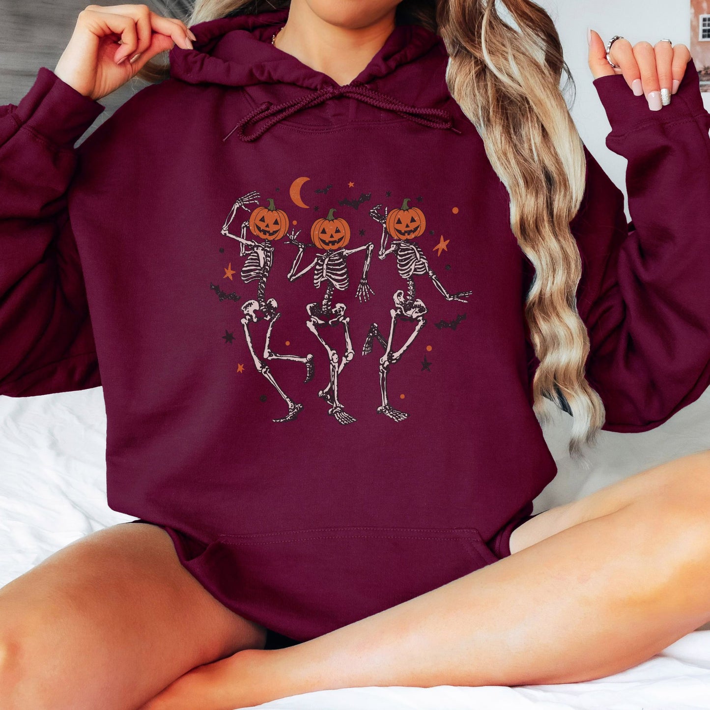 Dancing Pumpkin Head Skeleton Hoodie