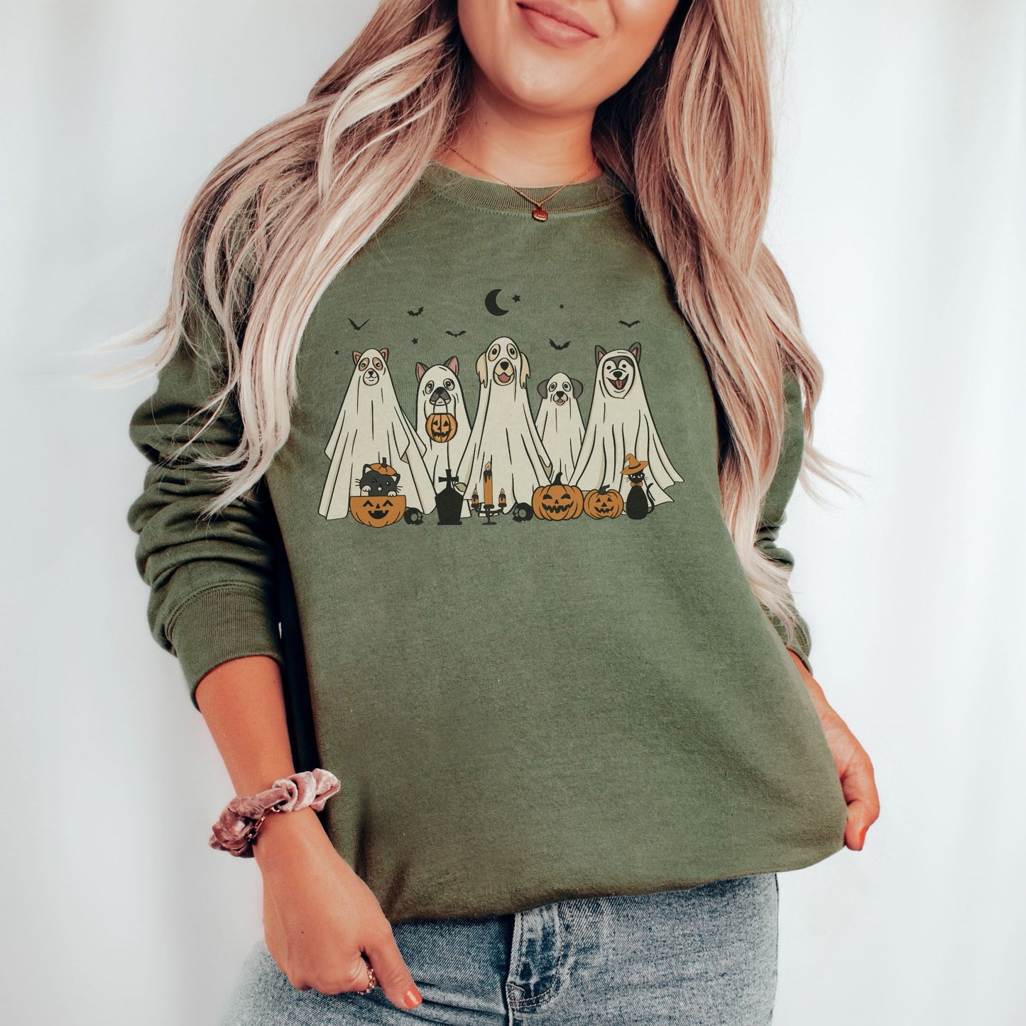 Halloween Ghost Dogs Sweatshirt