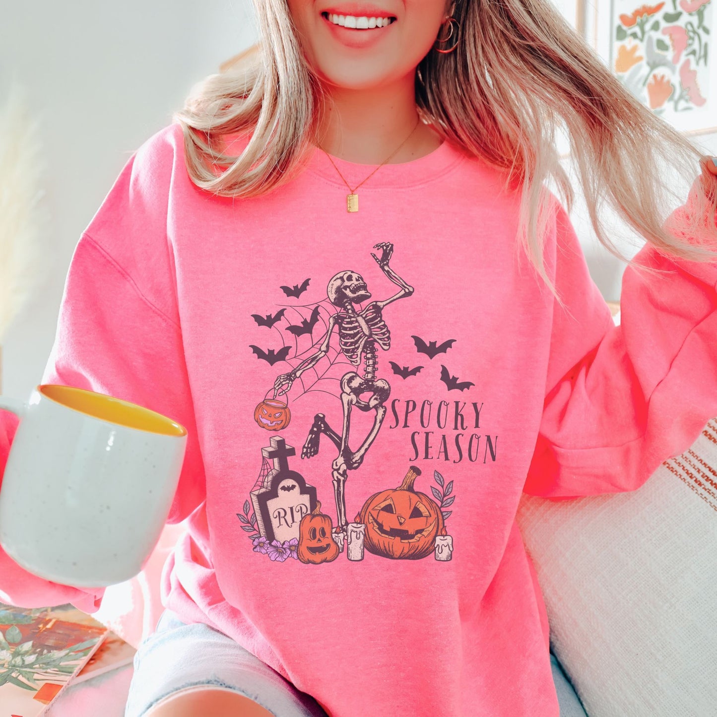 Skeleton Spooky Season Halloween Sweatshirt