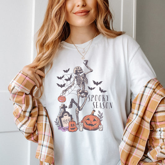 Skeleton Spooky Season Halloween T-Shirt