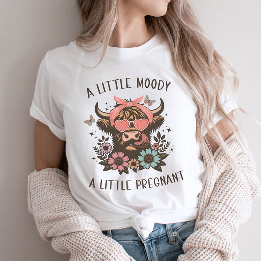 Moody and Pregnant Western Pregnancy T-Shirt