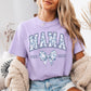 Personalized Mama Est. Year Floral Bow T-Shirt