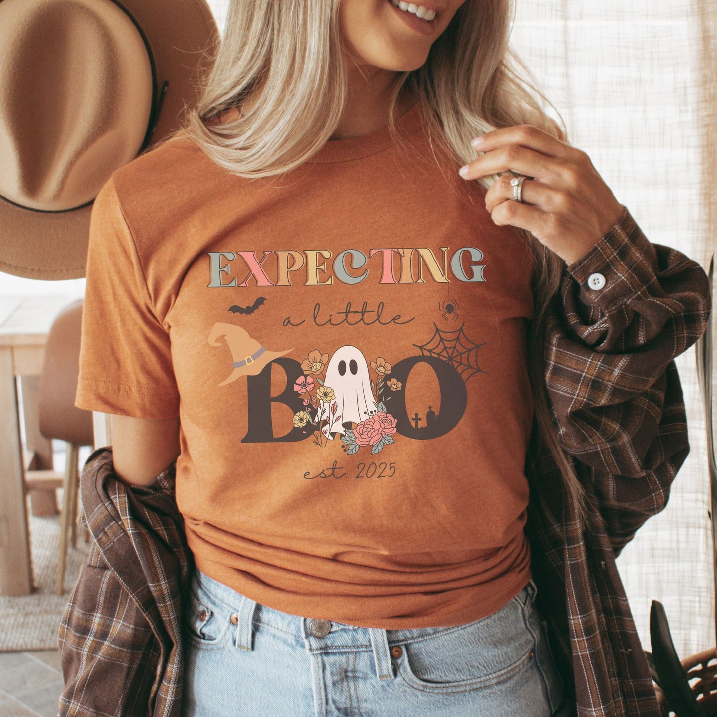 Expecting A Little Boo Halloween Pregnancy T-Shirt