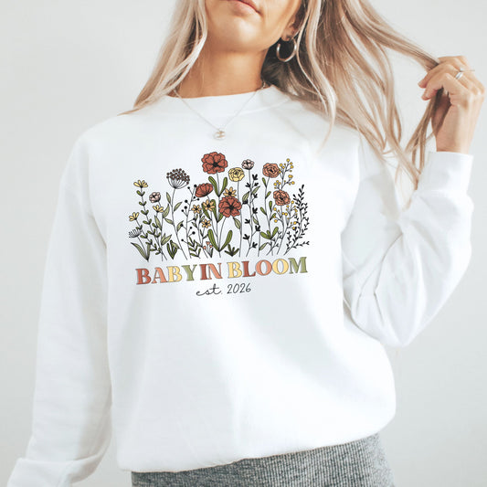 Personalized Baby in Bloom Pregnancy Sweatshirt