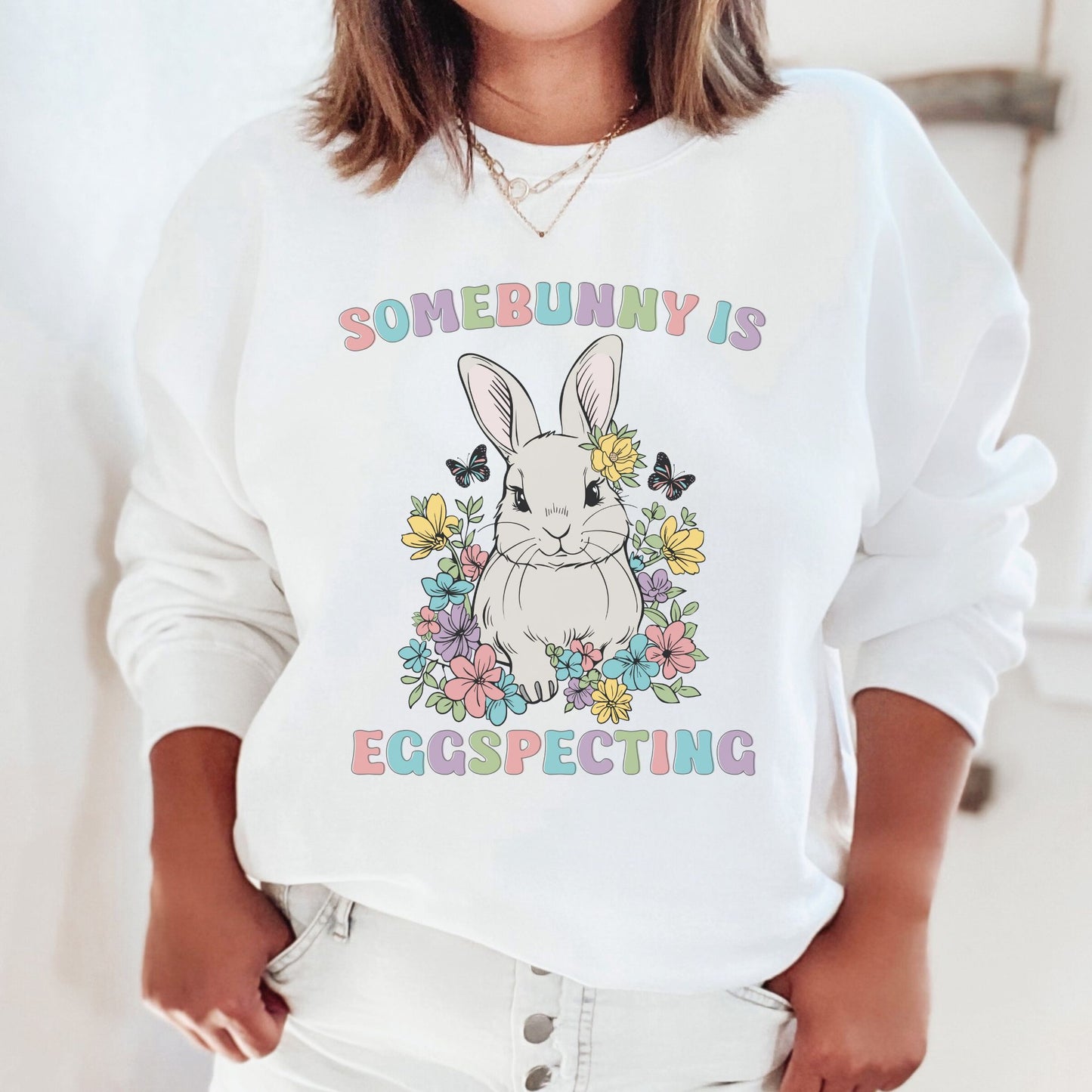 Somebunny is Eggspecting Easter Pregnancy Sweatshirt