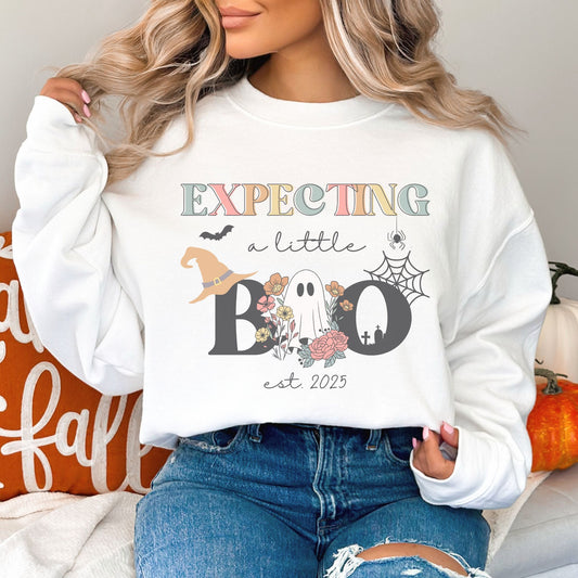 Expecting A Little Boo Halloween Pregnancy Sweatshirt