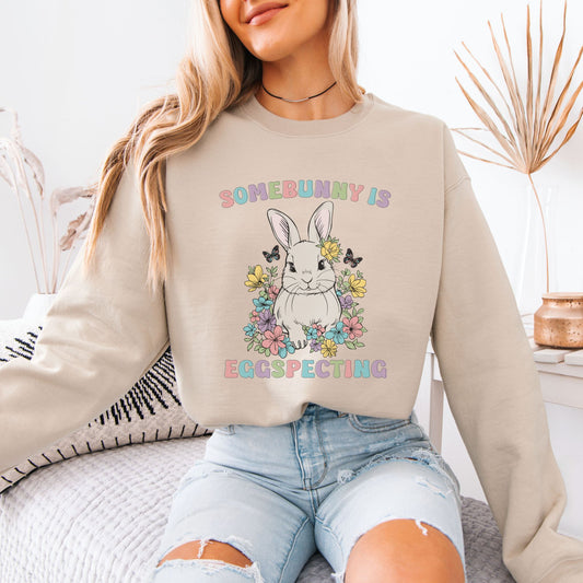 Somebunny is Eggspecting Easter Pregnancy Sweatshirt