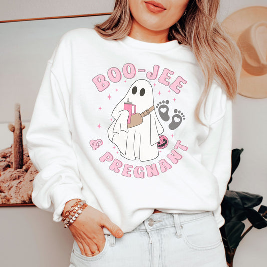 Boojee and Pregnant Halloween Pregnancy Sweatshirt