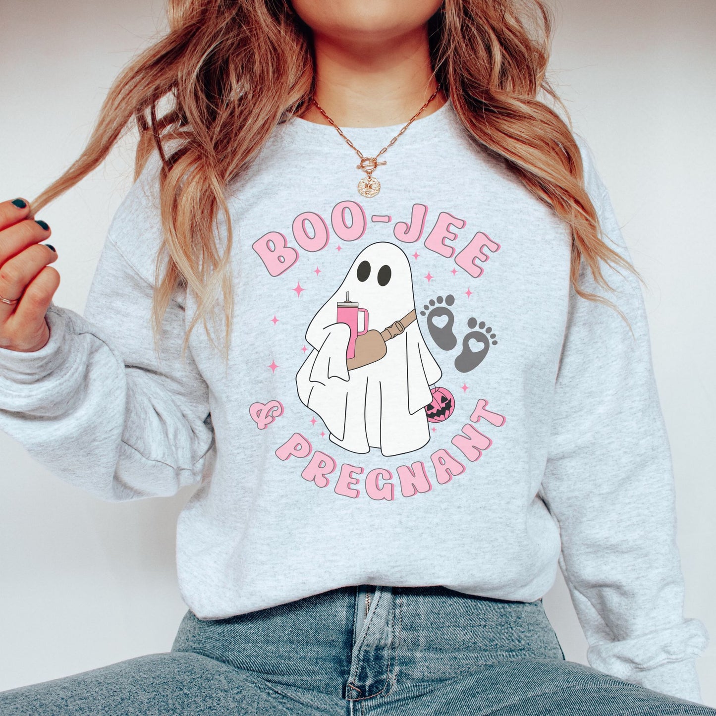 Boojee and Pregnant Halloween Pregnancy Sweatshirt