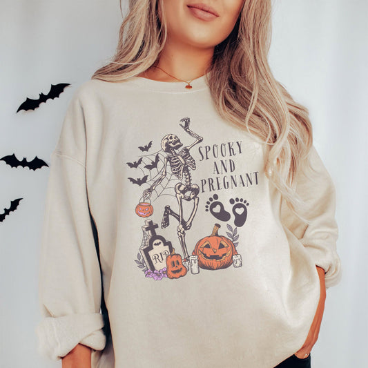 Spooky and Pregnant Halloween Pregnancy Sweatshirt