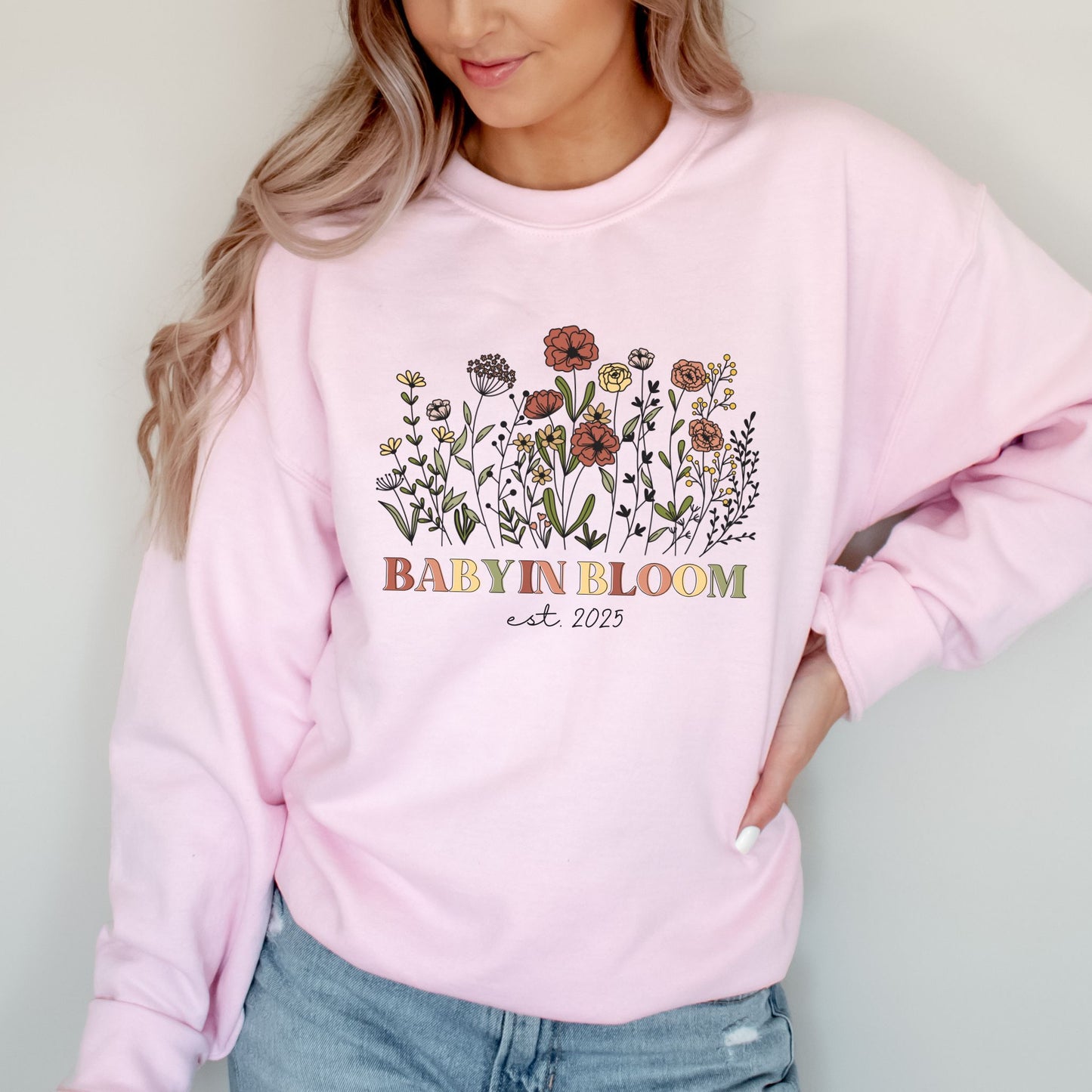 Personalized Baby in Bloom Pregnancy Sweatshirt