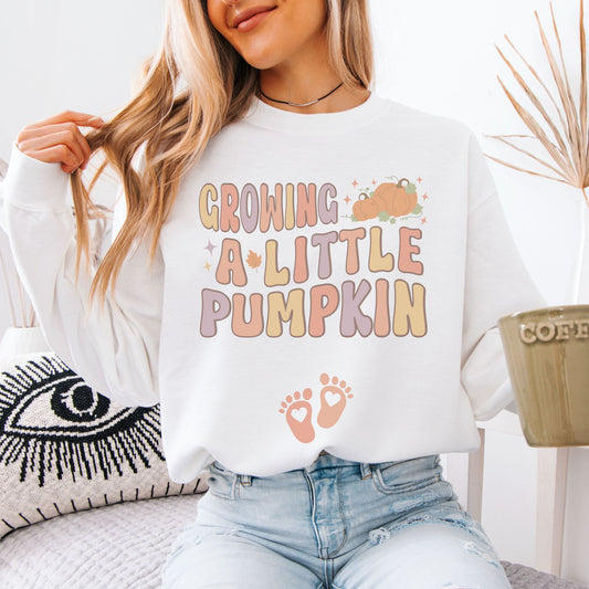 Growing A Little Pumpkin Fall Pregnancy Sweatshirt
