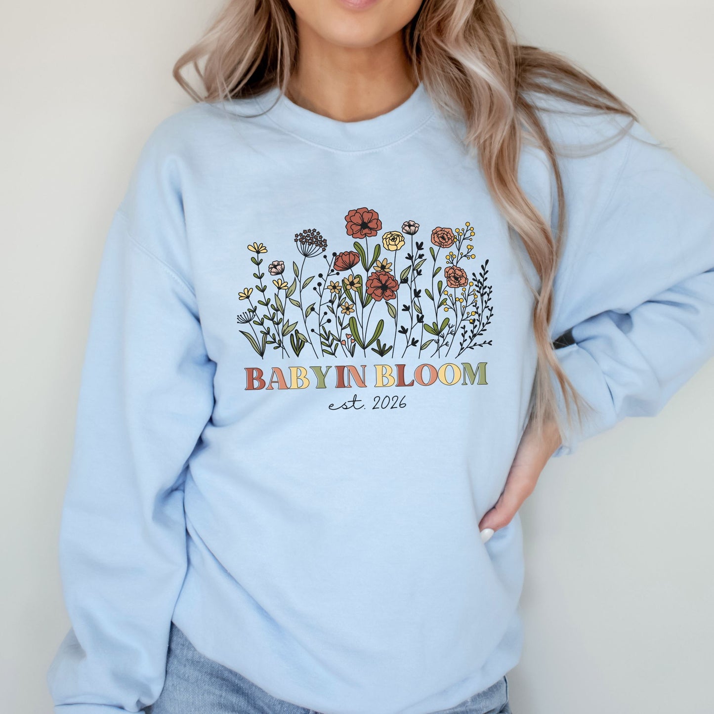 Personalized Baby in Bloom Pregnancy Sweatshirt
