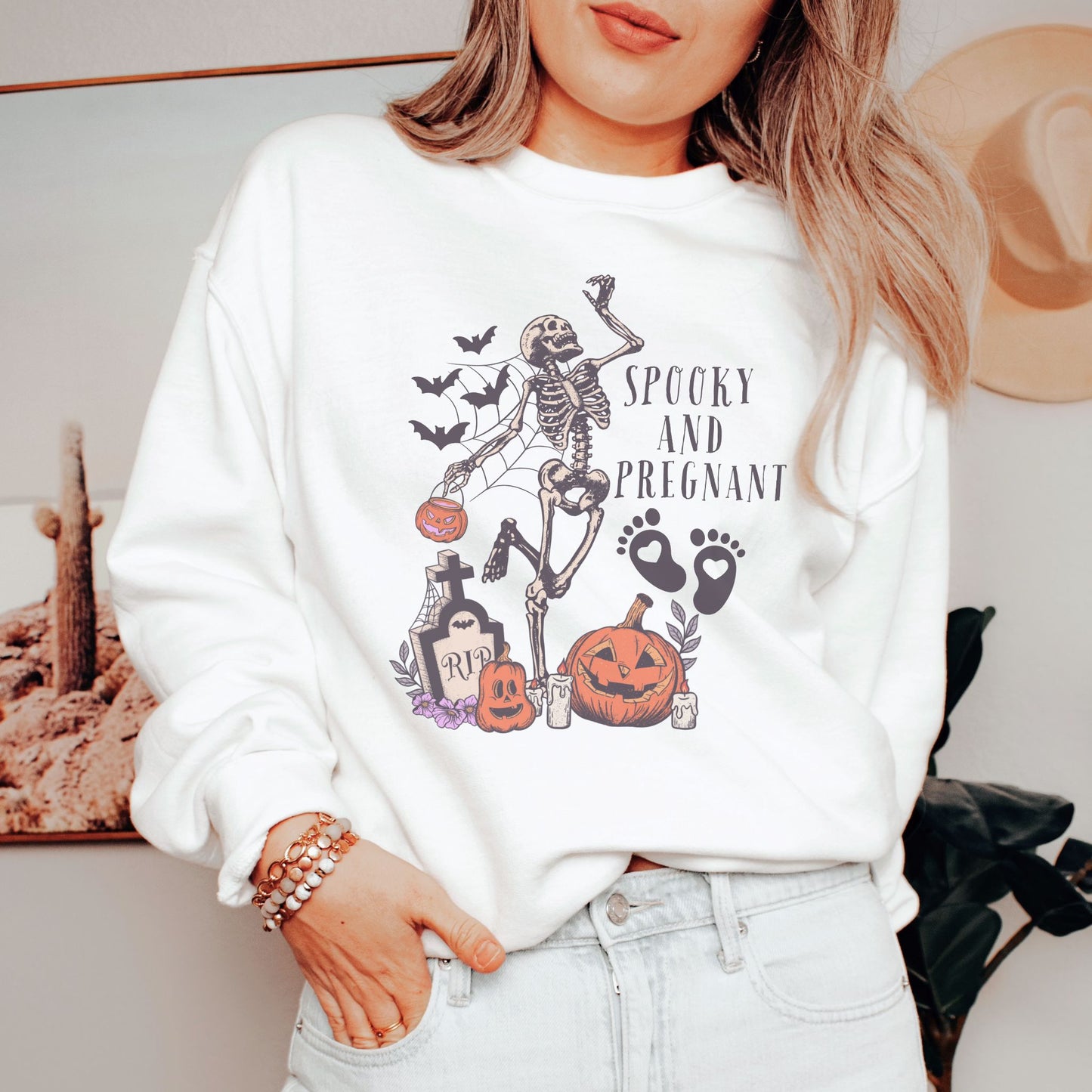 Spooky and Pregnant Halloween Pregnancy Sweatshirt