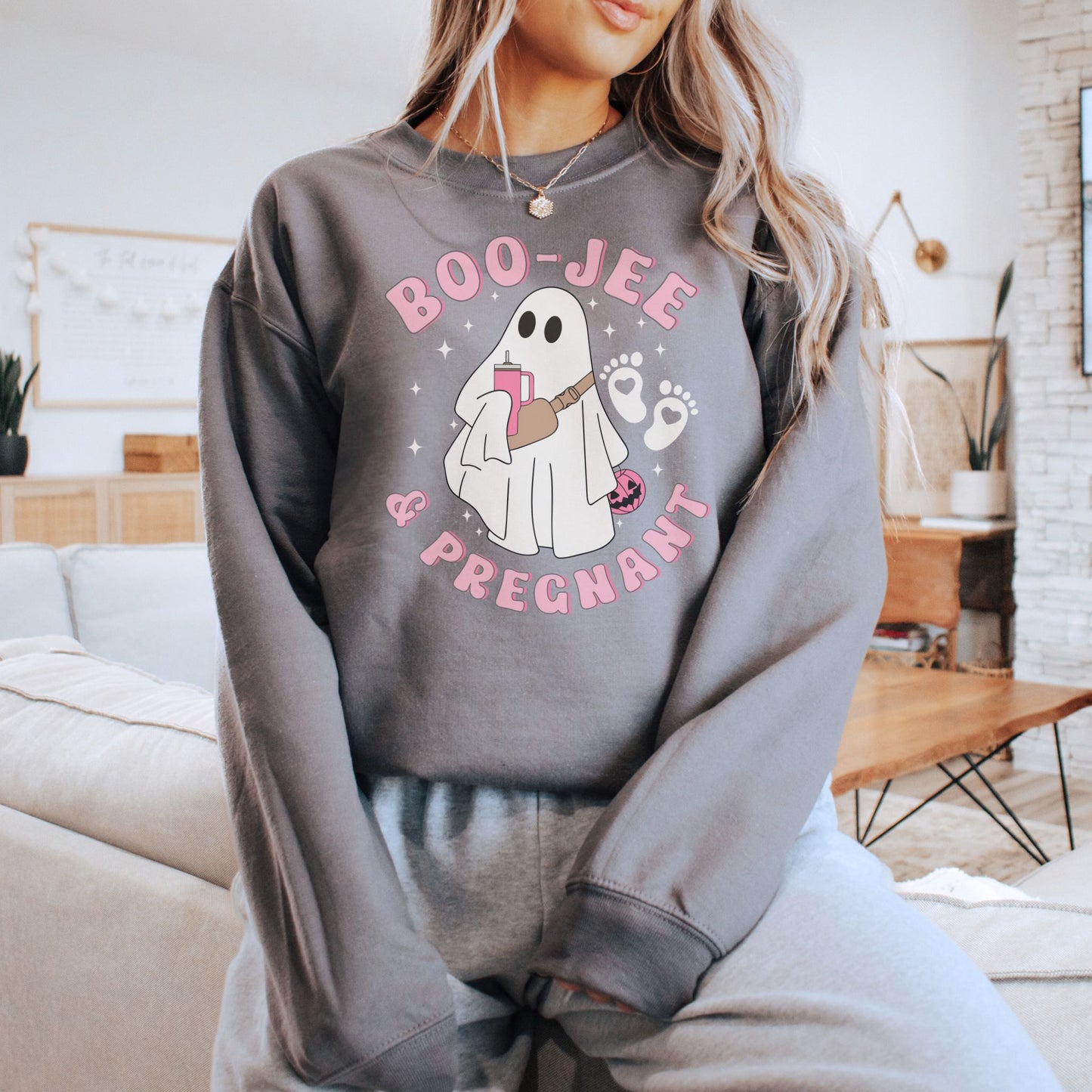 Boojee and Pregnant Halloween Pregnancy Sweatshirt